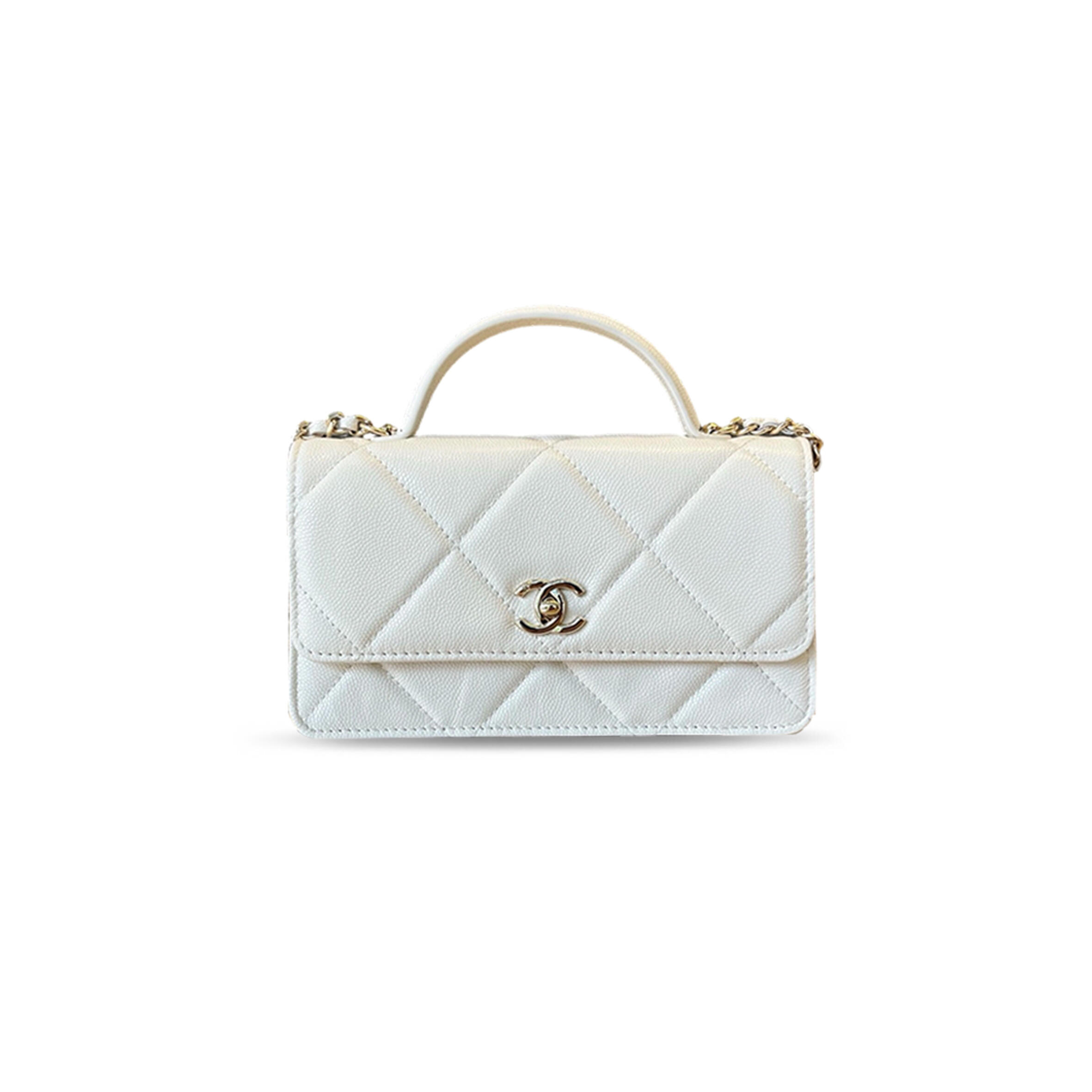 CHANEL MASTER 25K HANDLE WITH LARGE DIAMOND PATTERN CHAIN WOC A96171 (19*12*4cm)